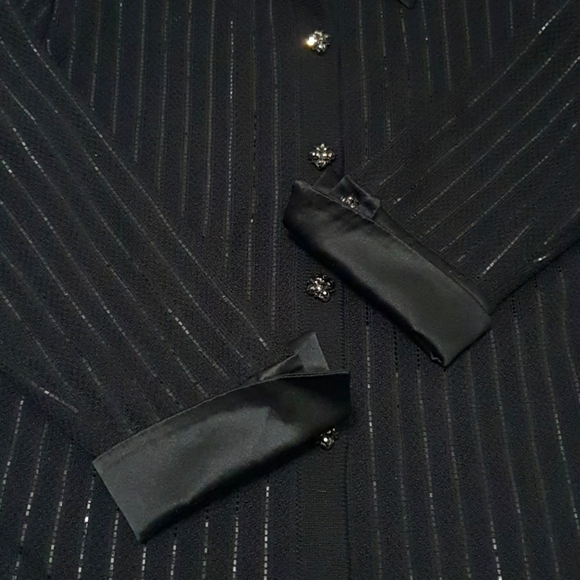 St. John Evening Sequins Rhinestone Button down Blazer Jacket - Picture 8 of 10